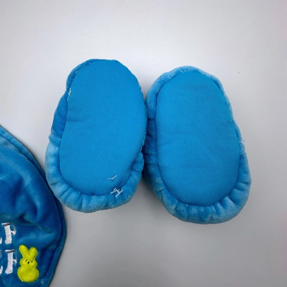 Peeps Baby Set Infant 3 piece‎ Blue Hat Bib Booties